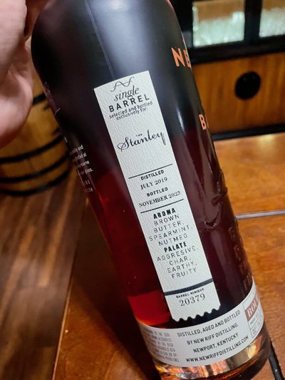 New Riff Single Barrel Kentucky Straight Bourbon Whiskey