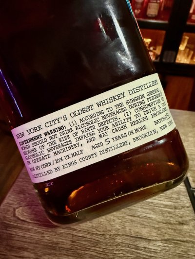 King's County Distillery Barrel Strength Straight Bourbon Whiskey