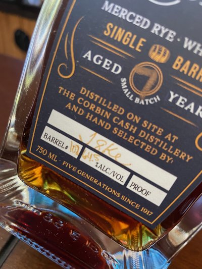 Corbin Cash Single Barrel Rye